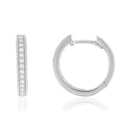 Créoles or 750 blanc diamants