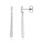 750 white gold diamond drop earrings - view 1