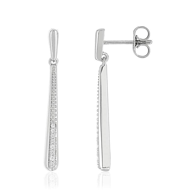 750 white gold diamond drop earrings - view 1