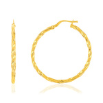 Créoles or 750 jaune torsadées 35 mm - vue 1