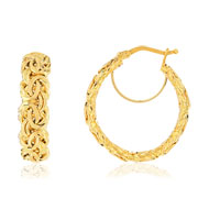 Créoles or jaune 750 maille royale