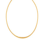 Collier en chute or 750 jaune poli maille anglaise 42 cm - vue 1