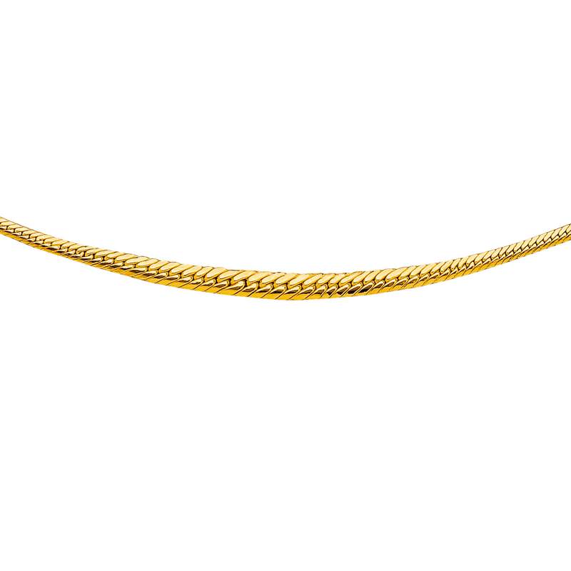 Collier en chute or 750 jaune poli maille anglaise 42 cm - vue 1