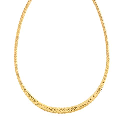 Collier en chute or 750 jaune poli maille anglaise 45 cm