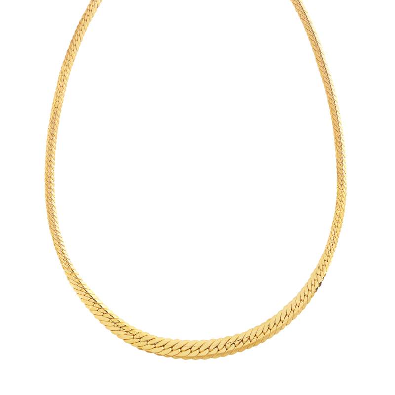Collier en chute or 750 jaune poli maille anglaise 45 cm - vue 1