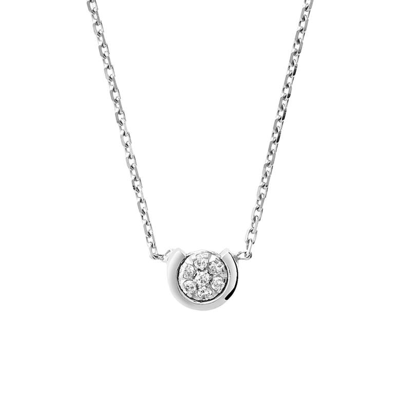 750 witgouden ketting met diamanten - afbeelding 1