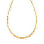 Collier en chute or 750 jaune poli maille palmier 50 cm - vue 1