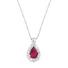 Collier or 750 blanc rubis taille poire et diamants 42 cm - vue V1