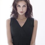 Collier 2 ors 750 diamant 43 cm - vue porté 1