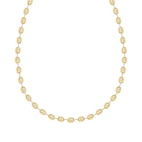 Collier or 750 jaune maille grain de café 50 cm