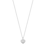 Collier or 750 blanc coeur diamants 45 cm - vue 1
