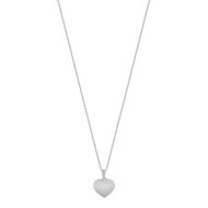 Collier or 750 blanc coeur diamants 45 cm