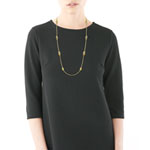 Sautoir or 750 jaune 90 cm - vue porté 1