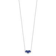 Collier or 750 blanc saphir et diamant