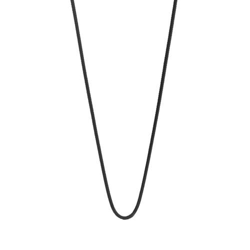 Collier cordon rayonne noire fermoir or 750 jaune 45 cm