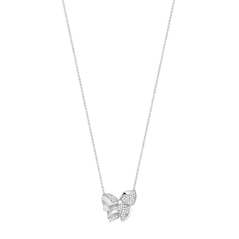 Collier or 750 blanc diamant - vue 1