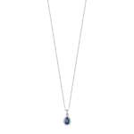 Collier or 750 blanc saphir 0.45 ct et diamants 0.05 ct 0.42 cm - vue 1
