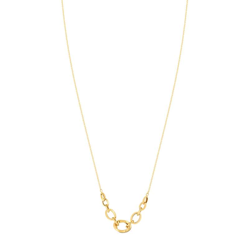 Collier or 750 jaune anneaux 42 cm - vue 1