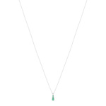 750 white gold necklace with emeralds and diamonds, 45 cm - view 1