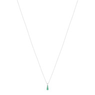 Collier or blanc 750 émeraude diamant