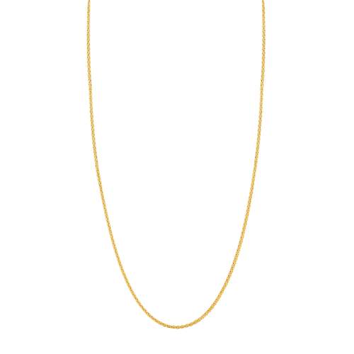 Collier or jaune 750 maille palmier 45 cm