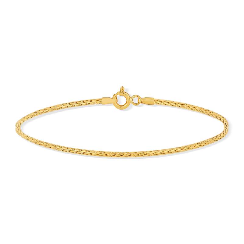 Bracelet or 750 jaune maille palmier 18,5 cm - vue 2