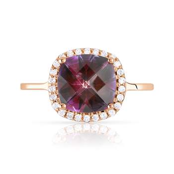 Bague or 375 rose topaze
