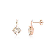 Boucles d'oreilles or 375 rose topaze