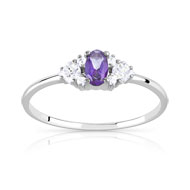 Bague or 375 blanc topaze traitée et topaze blanche