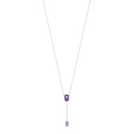 Collier or 375 blanc topaze naturelle traitée