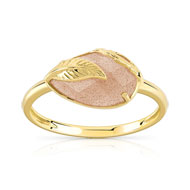 Bague or 375 jaune pierre de lune