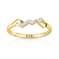 Bague or 375 2 tons zirconia
