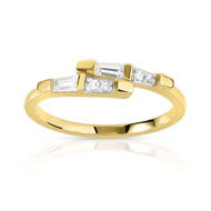 Bague or 375 2 tons zirconia