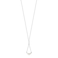 Collier or 375 blanc perle de culture et diamant
