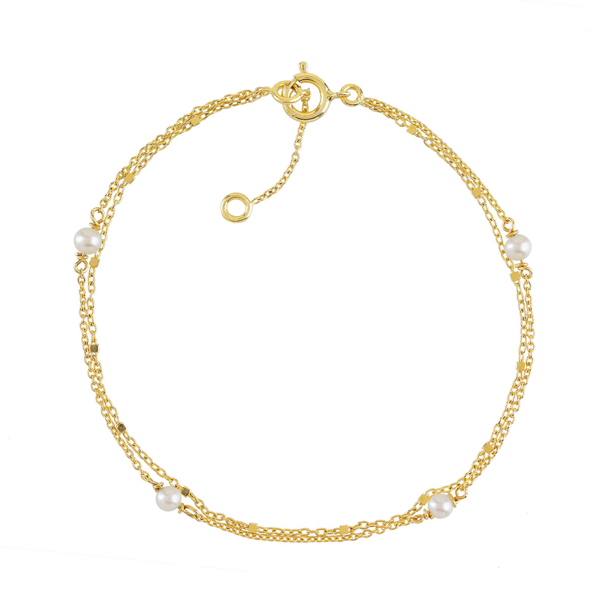 Bracelet or 375 jaune perles de culture de Chine 18 cm