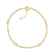 Bracelet or 375 jaune perles de culture de Chine 18 cm