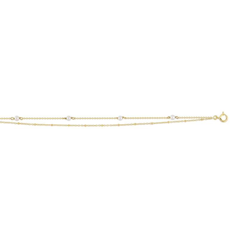 Bracelet or 375 jaune perles de culture de Chine 18 cm - vue D1