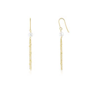 Boucles d'oreilles or 375 jaune perle de culture de chine