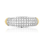 Bague or 375 2 tons bombée zirconias - vue 3