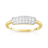 Bague or 375 jaune 2 tons zirconia