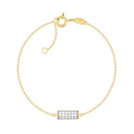 Bracelet or 375 jaune 2 tons zirconia