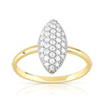 Bague or 375 2 tons zirconias - vue 1