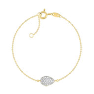 Bracelet or 375 2 tons zirconia