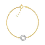 Bracelet or 375 2 tons zirconia