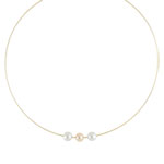 Collier or 375 jaune perles de culture de Chine 42 cm - vue 1