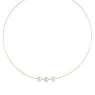 Collier or 375 jaune perle de culture de chine