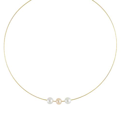 Collier or 375 jaune perles de culture de Chine 42 cm