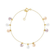 Bracelet or 375 jaune perle de culture de chine