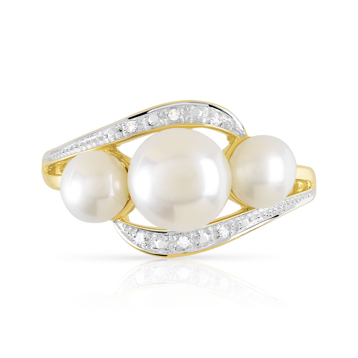bague or 3 perles bague or 3 perles