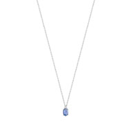Collier or 375 blanc saphir et zirconia